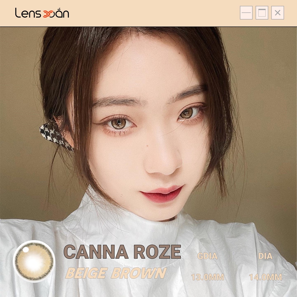 KÍNH ÁP TRÒNG CANNA ROZE BEIGE BROWN CỦA IDOL LENS: LENS NÂU LẠNH PHA KHÓI HẠN 12 THÁNG | LENS XOẮN (GIÁ 1 CHIẾC)