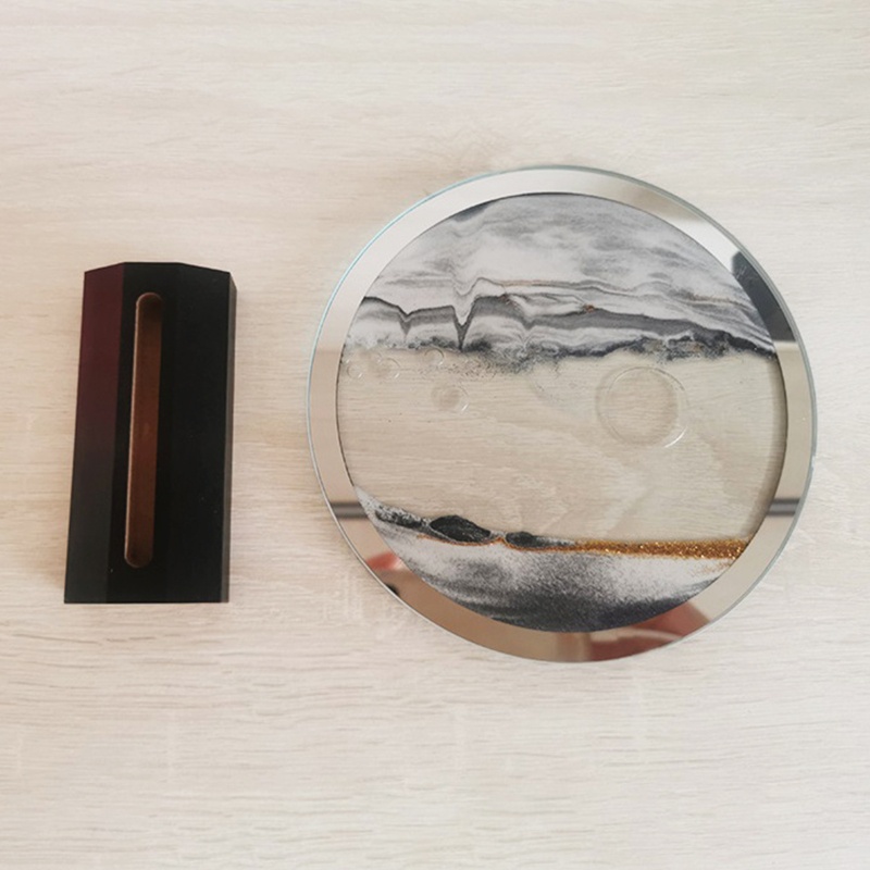 Tranh cát kim tuyến đồng hồ cát hình cảnh biển thiên nhiên chuyển động