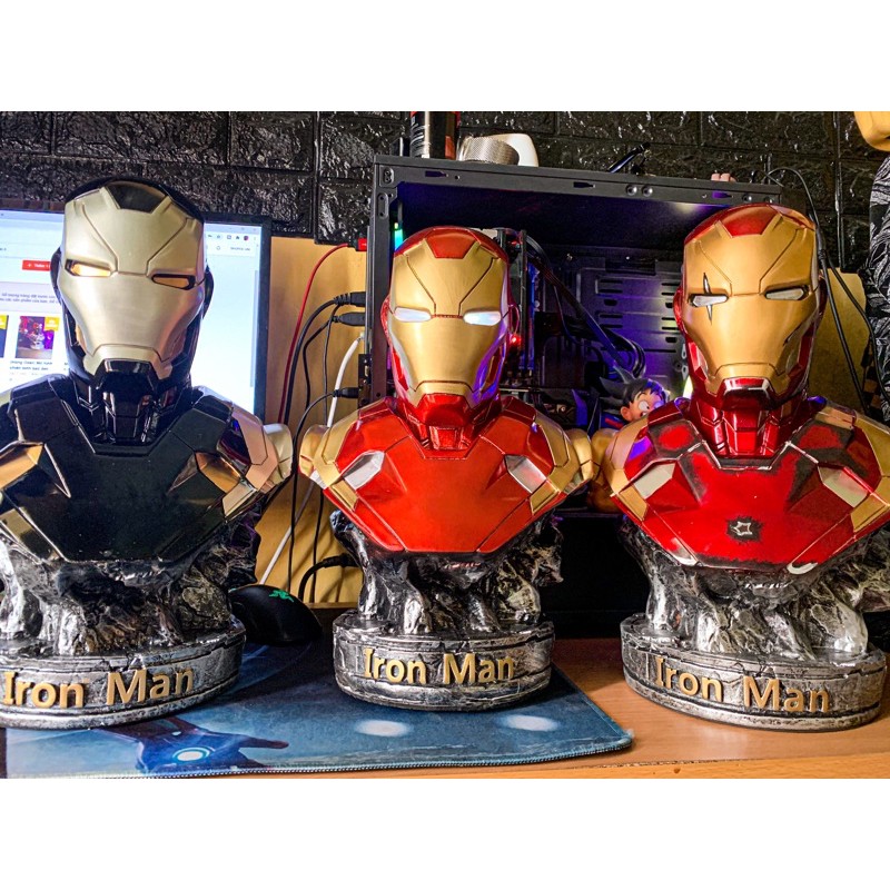 (Hàng HOT) Mô hình tượng bán thân Iron Man Tony Stark MK46 cao 36cm tỷ lệ 1/2