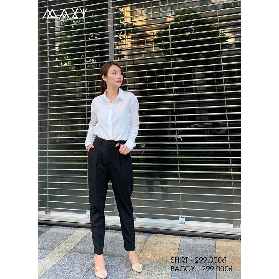 Quần baggy công sở màu đen black baggy Maxy Workshop | BigBuy360 - bigbuy360.vn