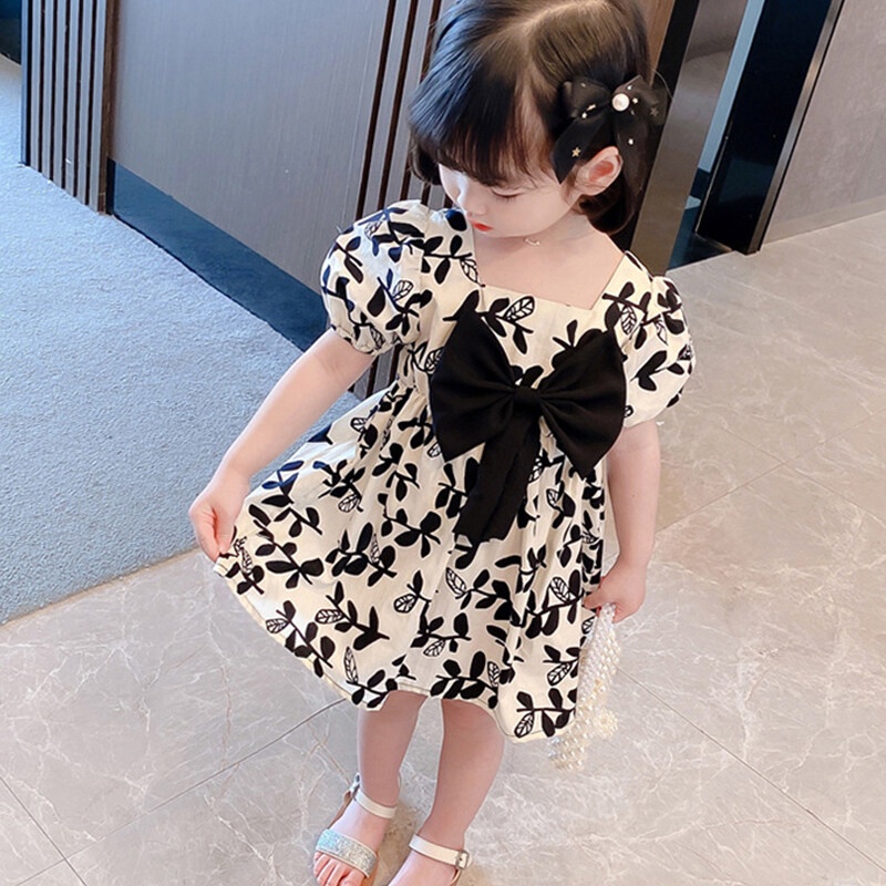 Đầm công chúa IQ ANGEL đính nơ cho bé gái