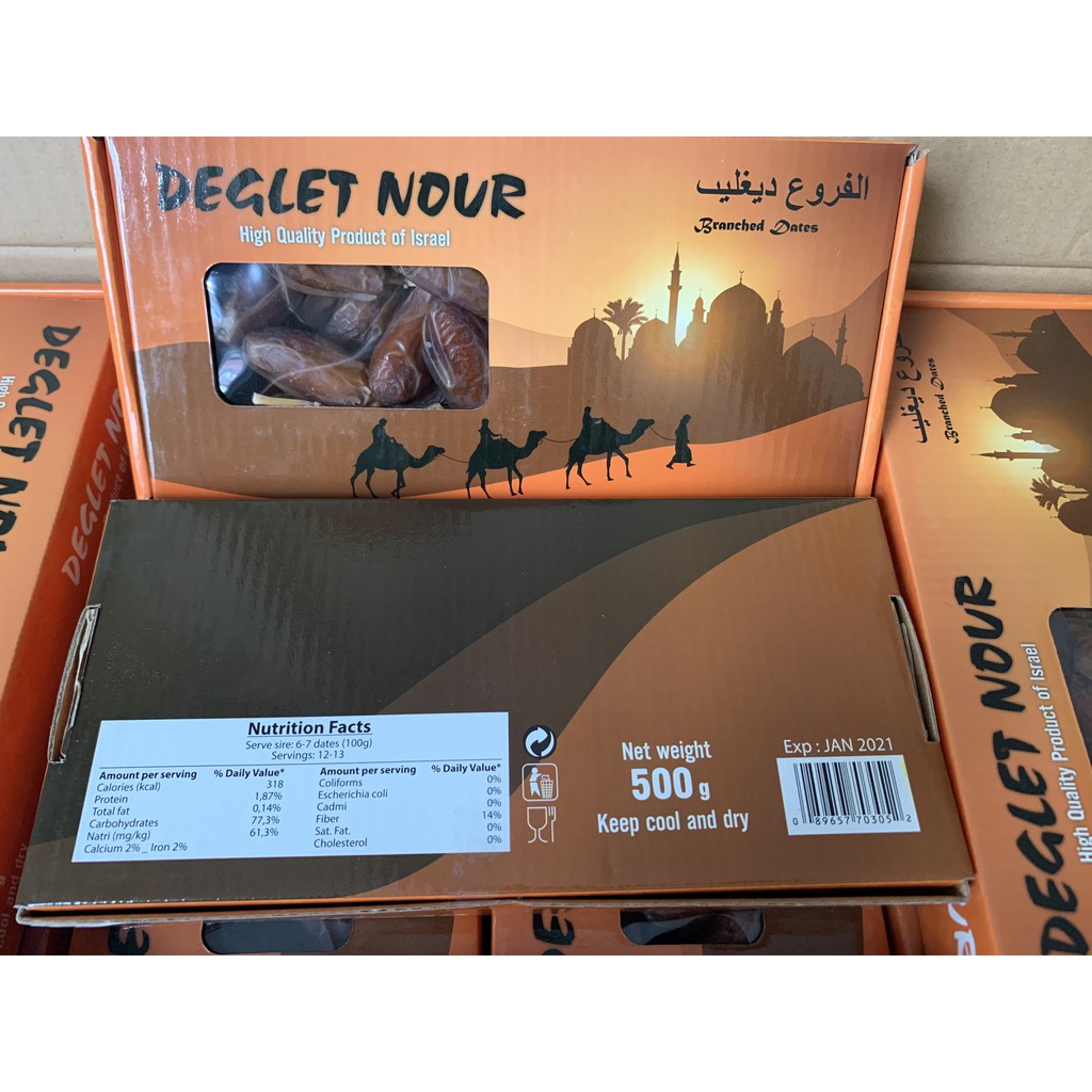 Chà là nguyên cành Israel Deglet Nour 500g