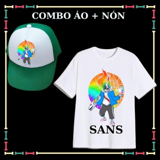 Combo Áo + Nón in hình Sans cho bé trai, bé gái