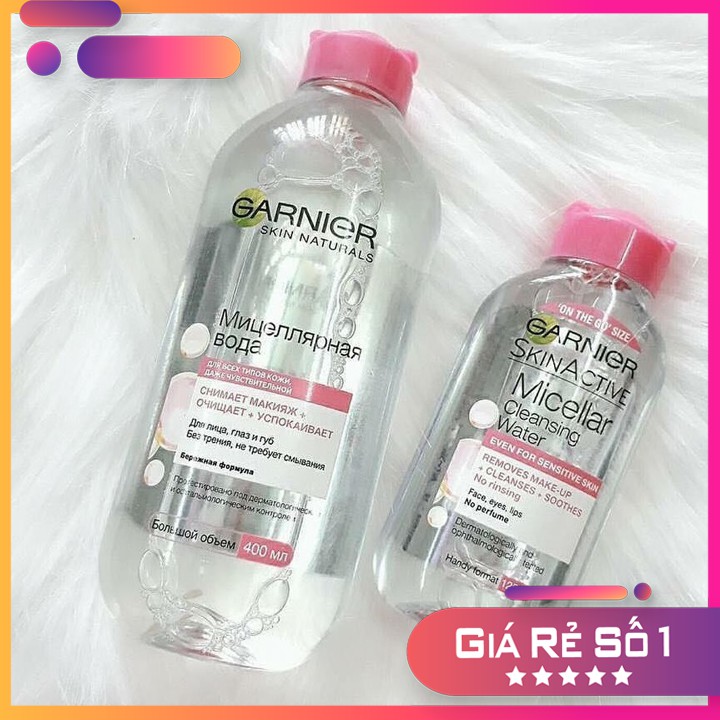 Nước tẩy trang không cồn Garnier SkinActive, nước tẩy trang cho mọi loại da, an toàn cho da 375ml