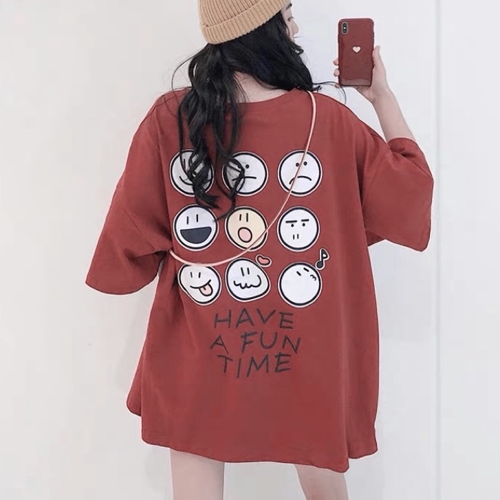 Áo thun tay lỡ nam nữ, áo phông unisex form rộng chất cotton mát mịn thấm hút mồ hôi in hình CẢM XÚC