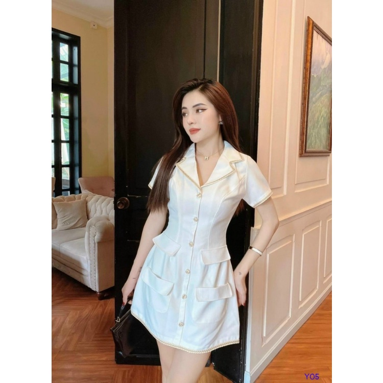 ĐẦM COTTON LẠNH, CỔ BLAZER, TAY NGẮN ( CONCEPT ĐI LÀM/ ĐI CHƠI ), HÀNG CAO CẤP, CHẤT VẢI MỀM MỊN, MÀU SẮC SANG TRỌNG, HI