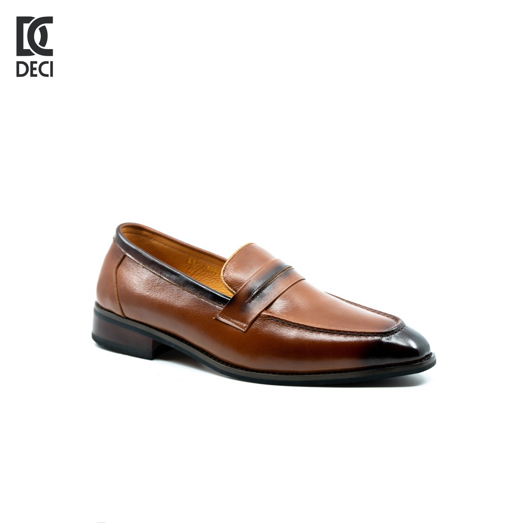 [Mã LT200 giảm 200K đơn 699K] Giày tây lười nam công sở da bò đế gỗ DECI PHIP 25 cao cấp