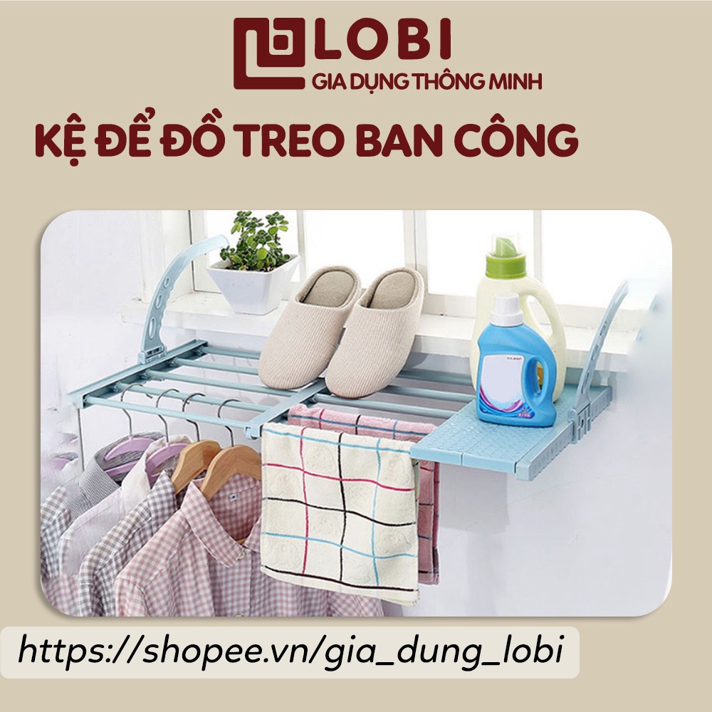 Kệ để đồ ban công phơi quần áo giày dép để đồ ban công treo thành tiện lợi tặng kèm miếng treo tất