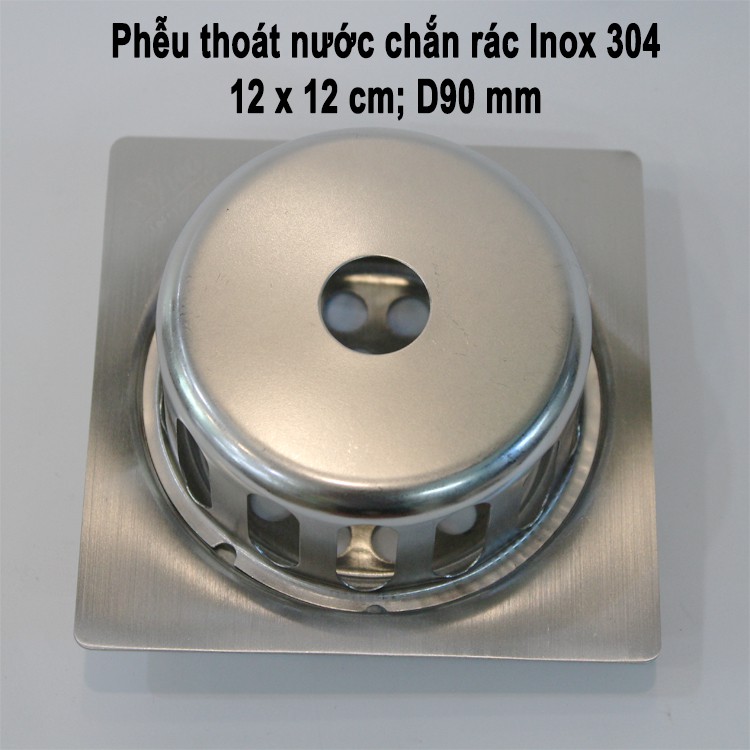 Cầu chắn rác thoát nước sân thượng, hành lang, sân vườn Inox 304, kiểu vuông, thoát nước nhanh