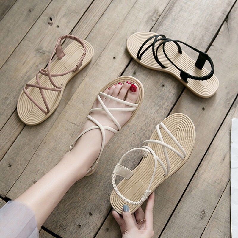 Sandal nữ quai chéo xỏ ngón đế giá cói vintage xinh xắn đi mưa đi biển mùa hè 𝐆𝐋𝟎𝟒𝟎 - iDÉP