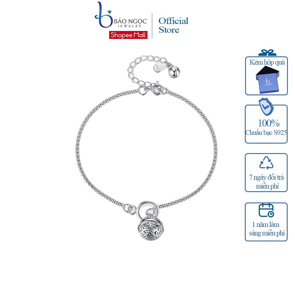 Lắc Chân Bạc Nữ Chuông Chất Liệu Bạc S925 Cao Cấp Thương Hiệu Bảo Ngọc Jewelry LC-1544