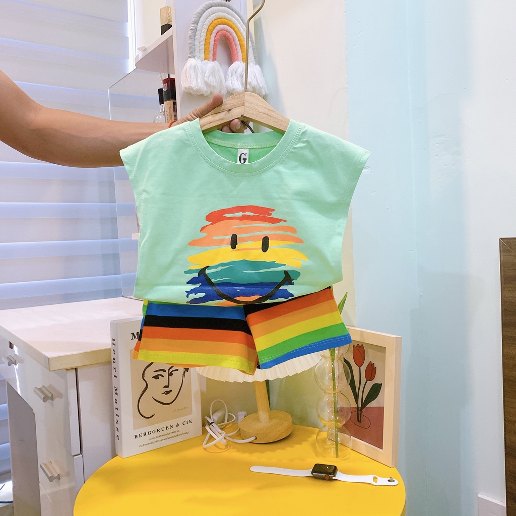 Lyvyshop - (Cotton SG chính phẩm) Bộ sát nách siêu dễ thương cho bé gái từ 09kg-28kg
