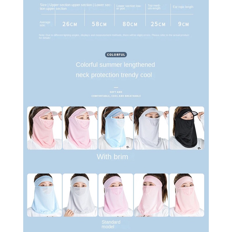 Khẩu Trang Chống Nắng Chống Tia Cực Tím Bảo Vệ Toàn Diện Khuôn Mặt Và Cổ