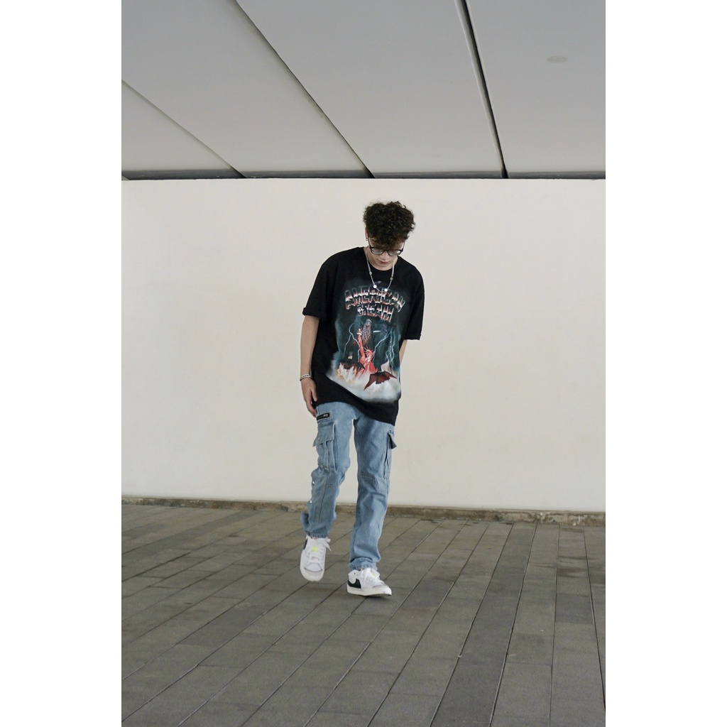 Áo Thun Tay Lỡ Unisex AMERICAN DREAM 100% Cotton HADES Brand Chính Hãng