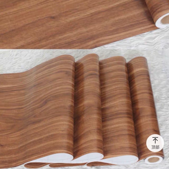 Giấy dán tường giả gỗ óc chó - decal dán tường 10M*60cm