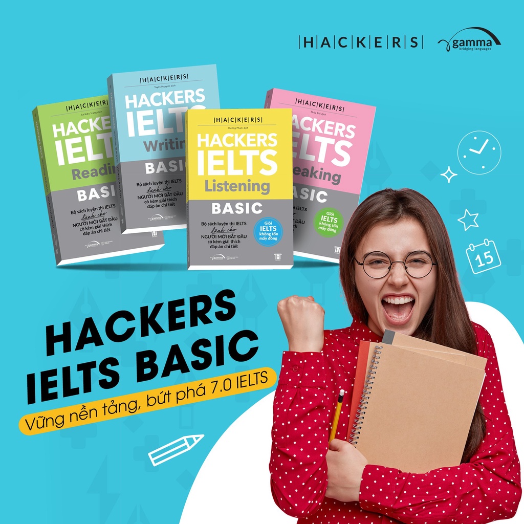 Sách Hacker Ielts Basic: Reading + Listening + Writing + Speaking