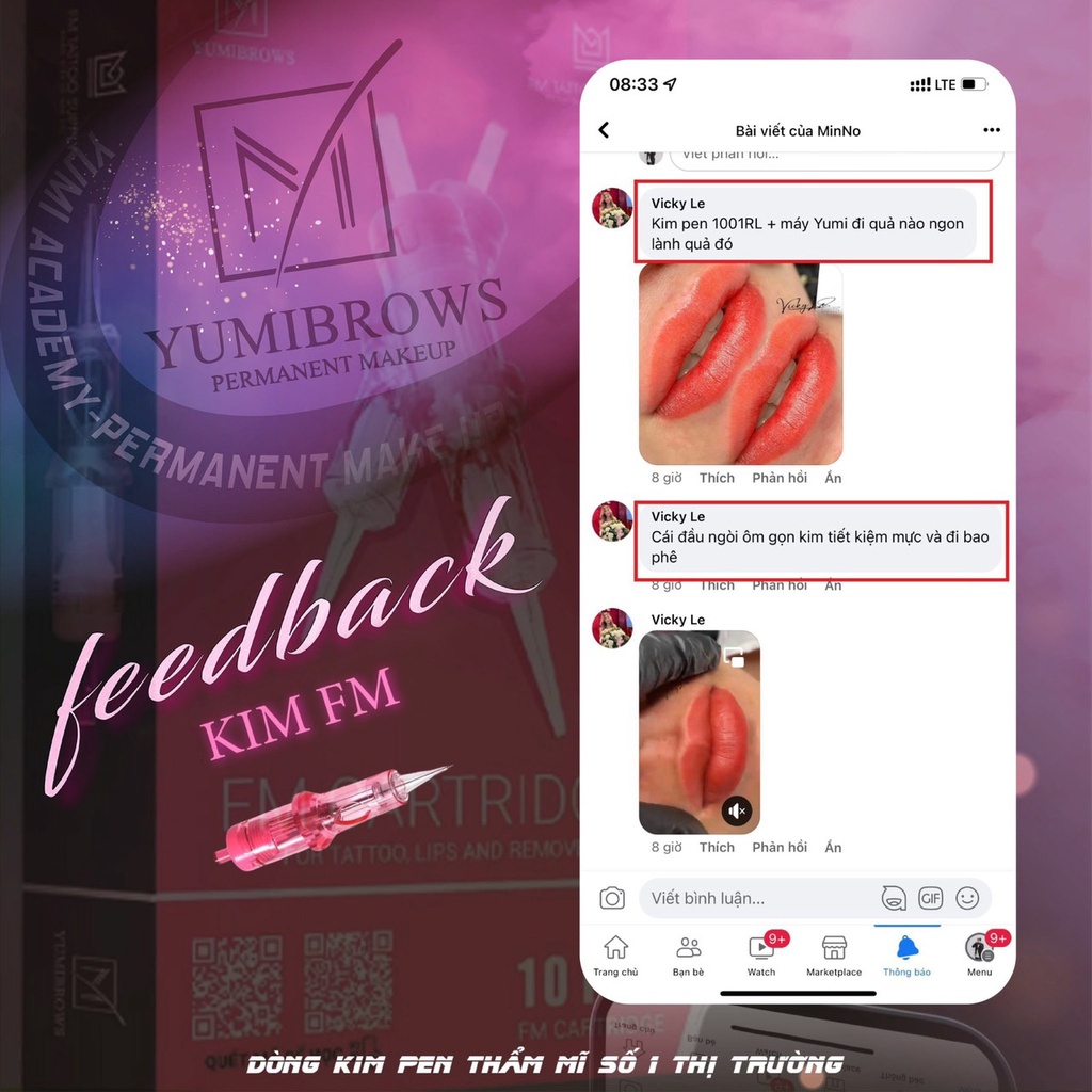 Kim hồng AMBITION chuyên dụng dùng cho máy PEN phun xăm thẩm mỹ chuyên nghiệp Siêu Bén