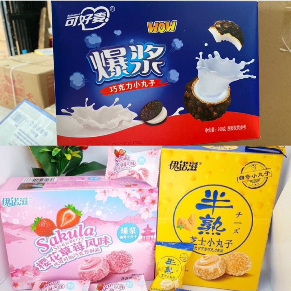 Bánh socola nhân tan chảy 3 lớp bên ngoài bọc oreo