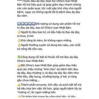 bột dạ dày bao tử Ohta's Isan