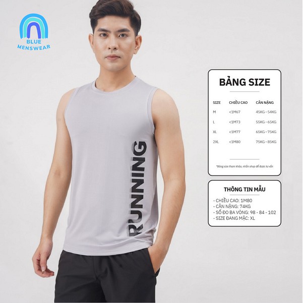 Áo sát nách thể thao Áo ba lỗ thể thao nam SPORT RUNNING GYM giá rẻ mới nhất 2021 BAT30 - BLUE MENSWEAR | BigBuy360 - bigbuy360.vn