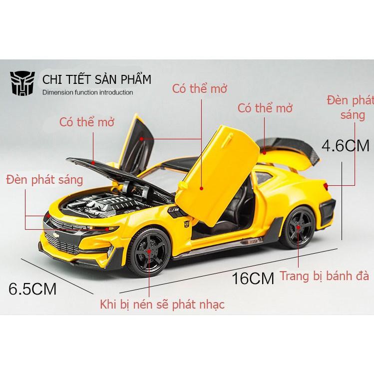 Xe ô tô mô hình đồ chơi cao cấp Chevrolet Camaro Transformer tỉ lệ 1:32 hàng Quảng Châu