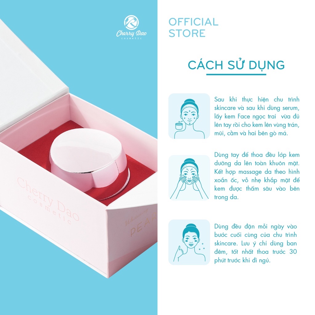 Kem Face Dưỡng Trắng Da Ngọc Trai CRD Cherry Đào Mẫu Tester, kem dưỡng da mặt chính hãng SAVASA KNT02