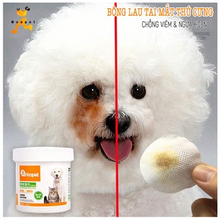 (HOOPET) Bông lau mắt chó mèo - Bông lau ngăn ngừa hoen ố mắt thú cưng - Chiết xuất từ nha đam - Grooming Store