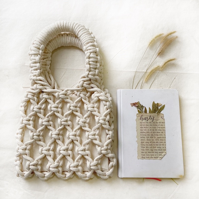 Túi xách đan lưới macrame