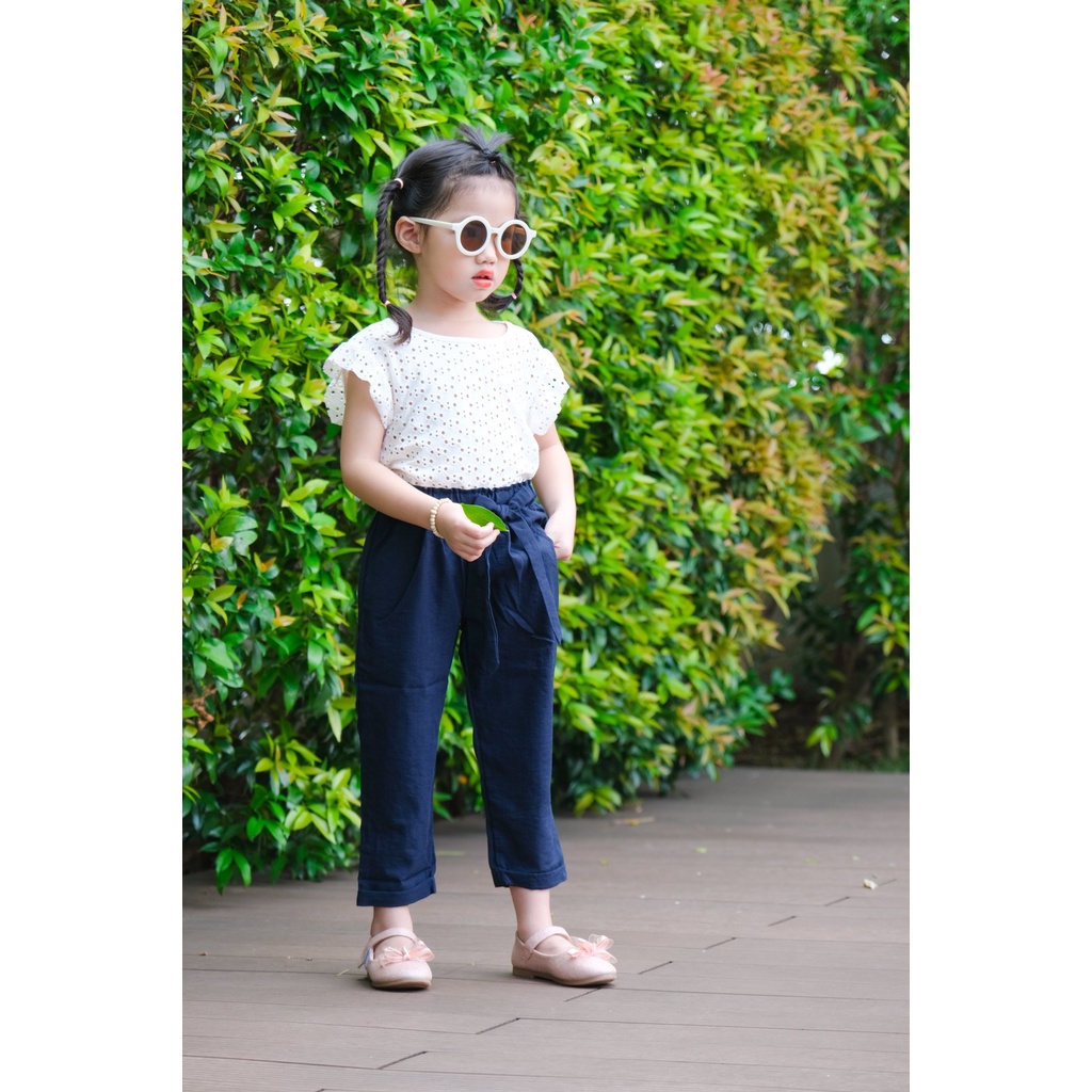 Quần dài kaki đũi nơ litibaby cho bé gái từ 25kg - 35kg