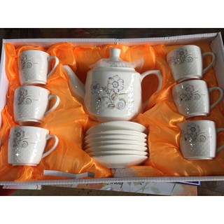 Bộ ấm chén kiểu dáng hàn quốc, sang chảnh