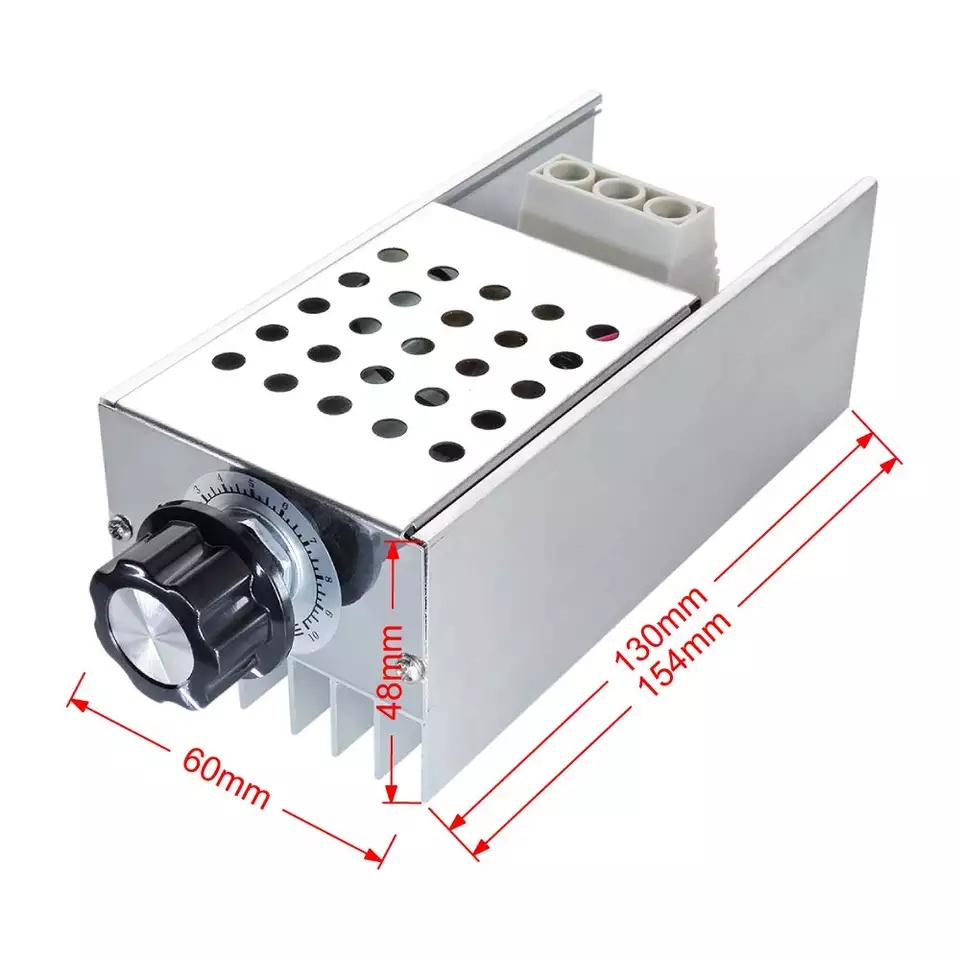 Mạch Dimmer AC 10000W điều chỉnh hạ điện áp 220V xuống điện áp mong muốn dùng cho đèn sợi đốt, động cơ, bình đun nước