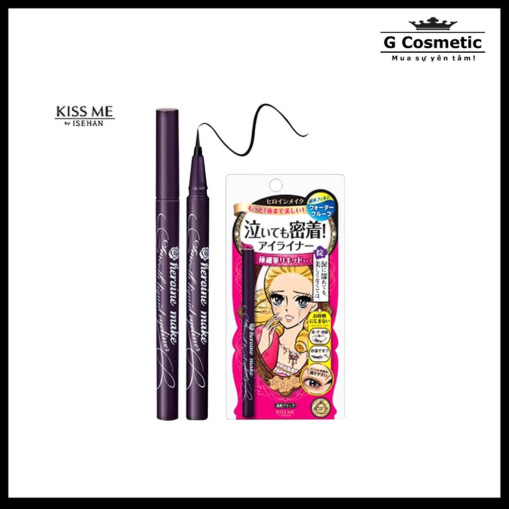 Bút Kẻ Mắt Nước Không Trôi Isehan Kiss Me Heroine Make Waterproof Liquid Eyeliner