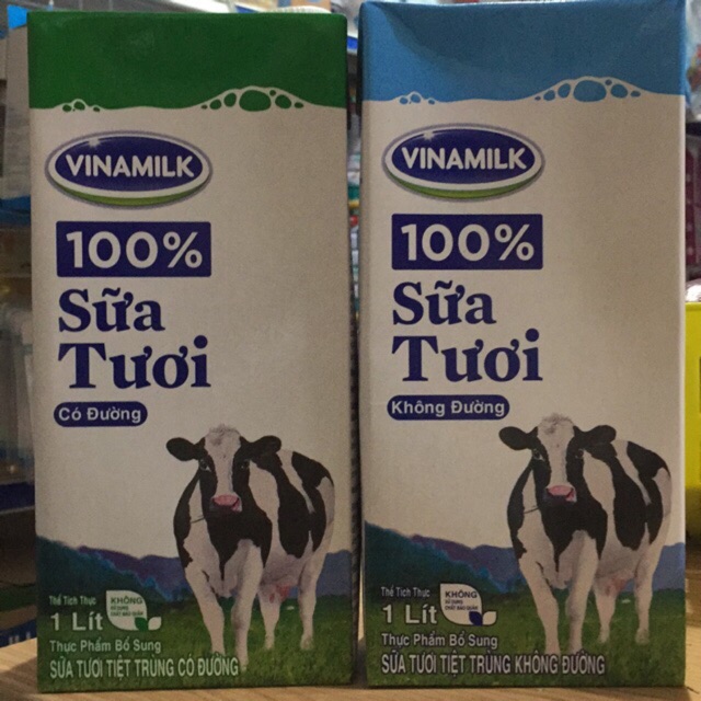 Combo 12 hộp sữa tươi Vinamilk ít đường 1 lít + 10 hộp sữa đặc ông thọ đỏ 380g