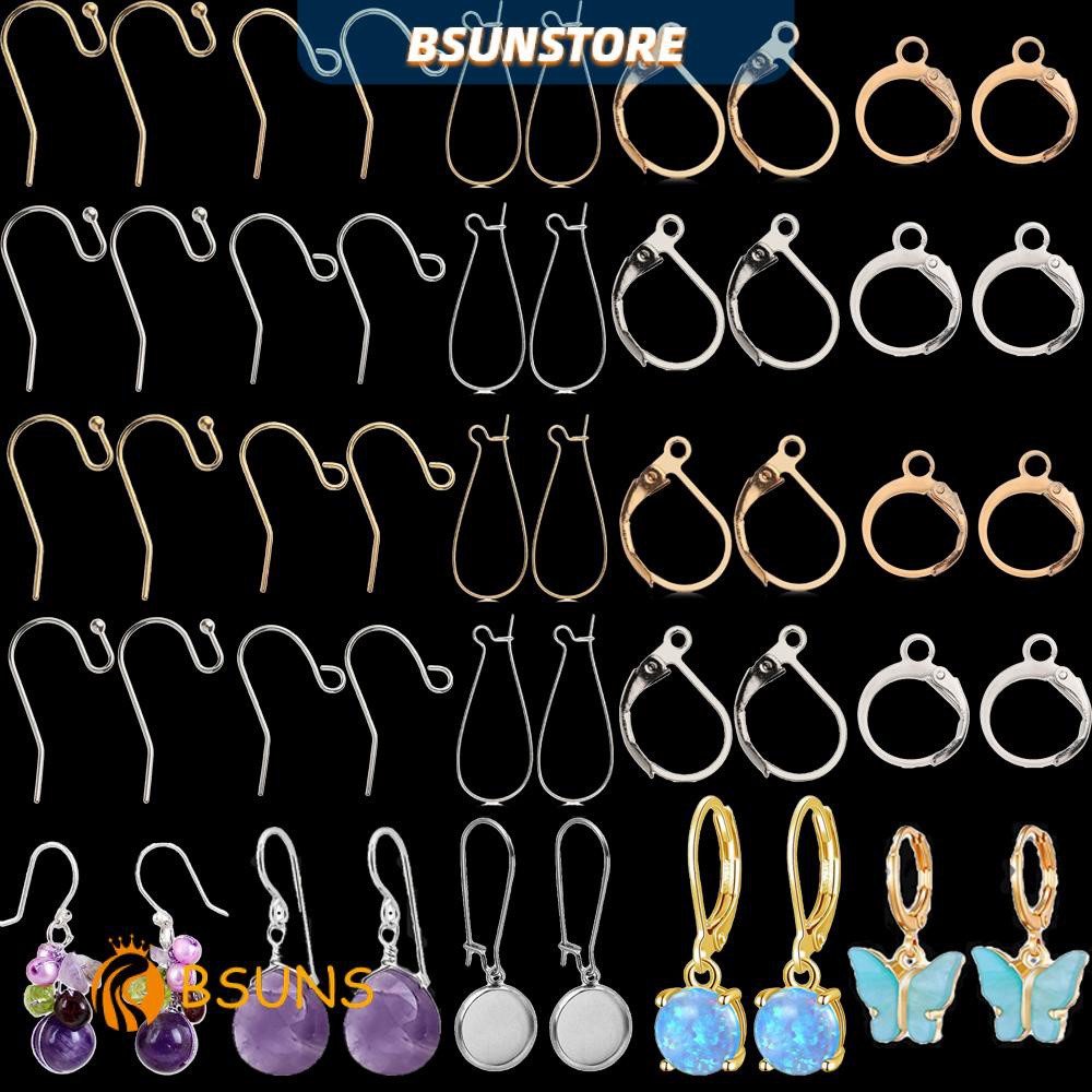 『BSUNS』 20PCS Copper Alloy Ear Clasps|White|Ear Ring Earring Hooks Jewellery Making Fashion Handmade Supplies DIY Accessories Jewelry Findings/Multicolor