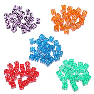Set 25 viên xúc xắc chơi game trong suốt nhiều màu tùy chọn