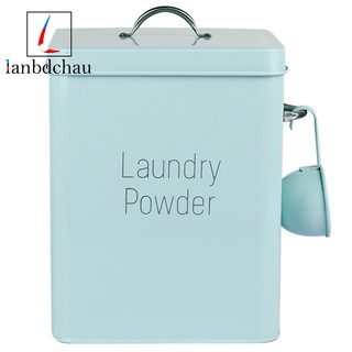 Beautiful Coating Metal Zinc Laundry Powder Boxes Storage With Scoop