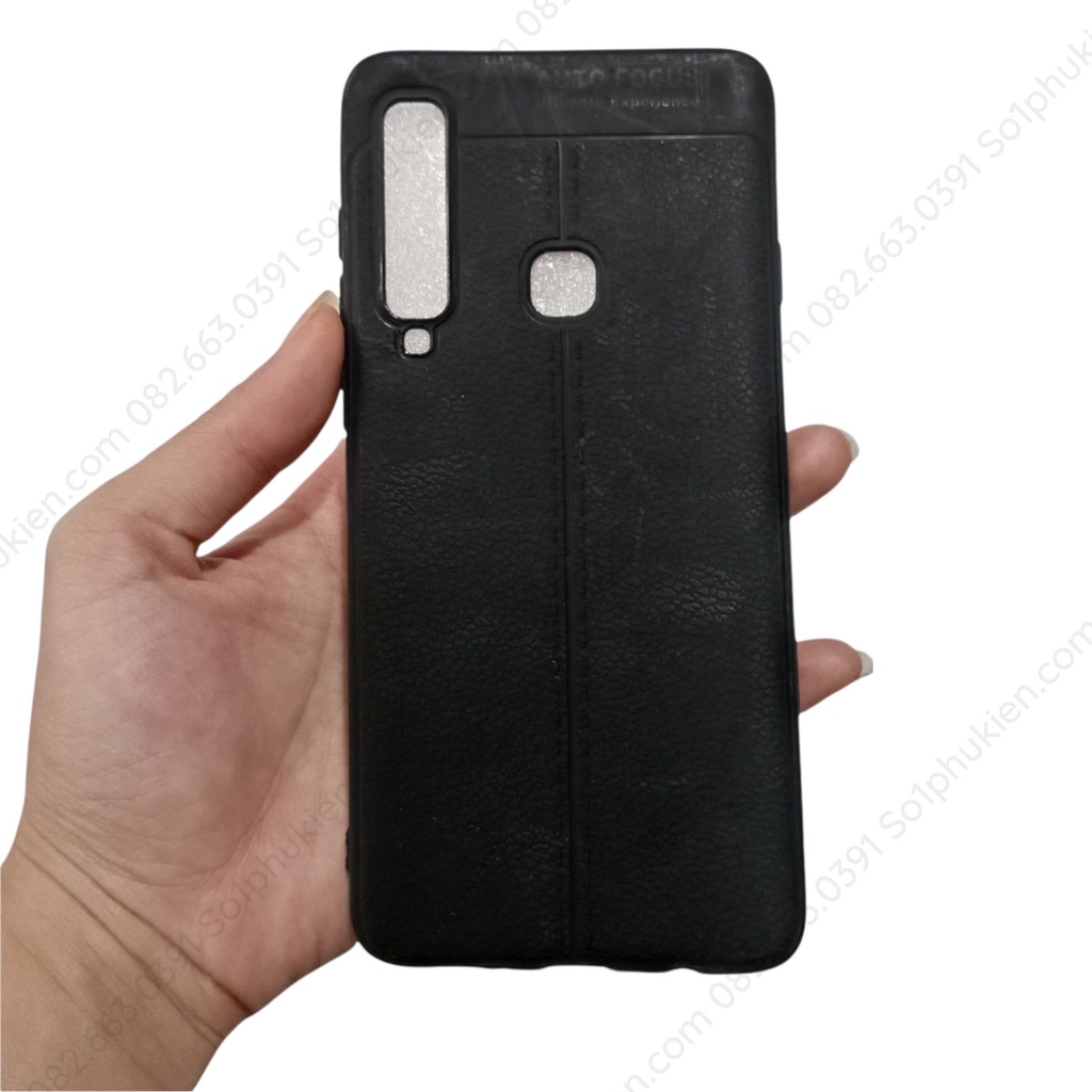 Ốp lưng Samsung A9 2018 dẻo đen vân da auto, siêu dẻo, siêu bền