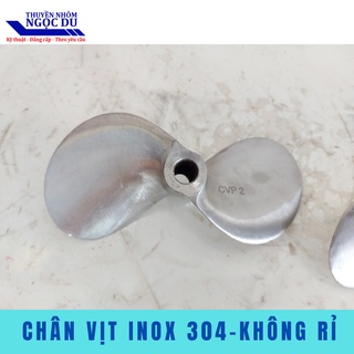 Chân vịt inox 2 cánh 13hp, lỗ ren 16mm, phù hợp động cơ xăng - cốt thẳng, chân vịt chạy thuyền, chạy xuồng