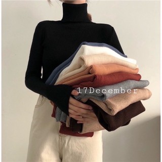 Áo len tăm cổ lọ 17DEC, áo len cao cổ giữ nhiệt nhiều màu cho nữ