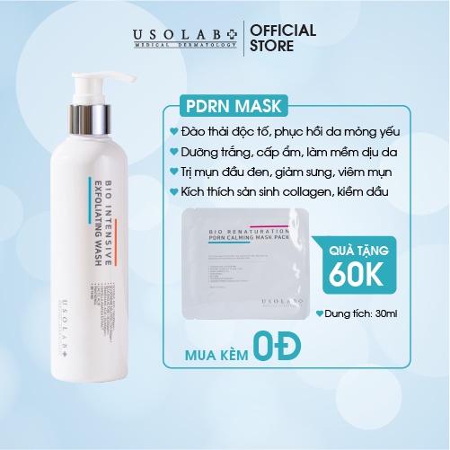 [Mã BMBAU300 giảm 7% đơn 499K] Sữa Tắm trắng tại nhà Bio Intensive Exfoliating Wash Usolab 250ml