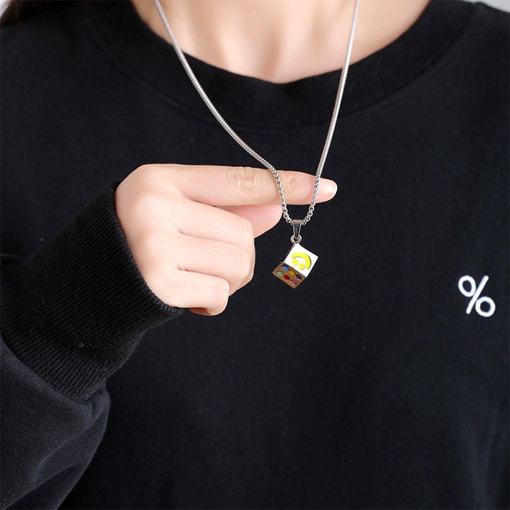 ANEMONE Vòng cổ Mặt Hình Gấu Phi Hành Gia Bằng Thép Không Gỉ Phong Cách Hàn Quốc