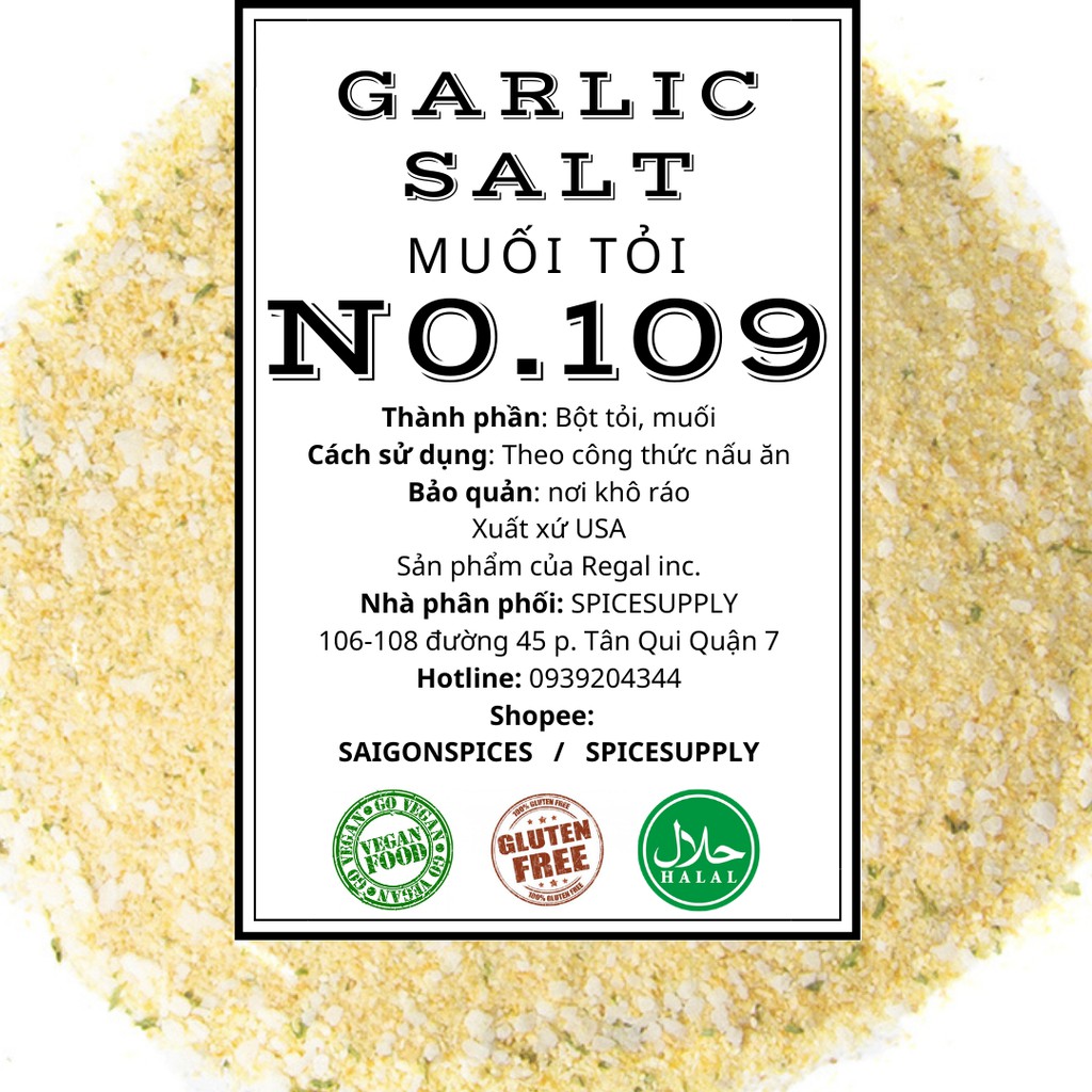 Garlic Salt - Muối Tỏi Gia Vị healthy Hũ 120ml