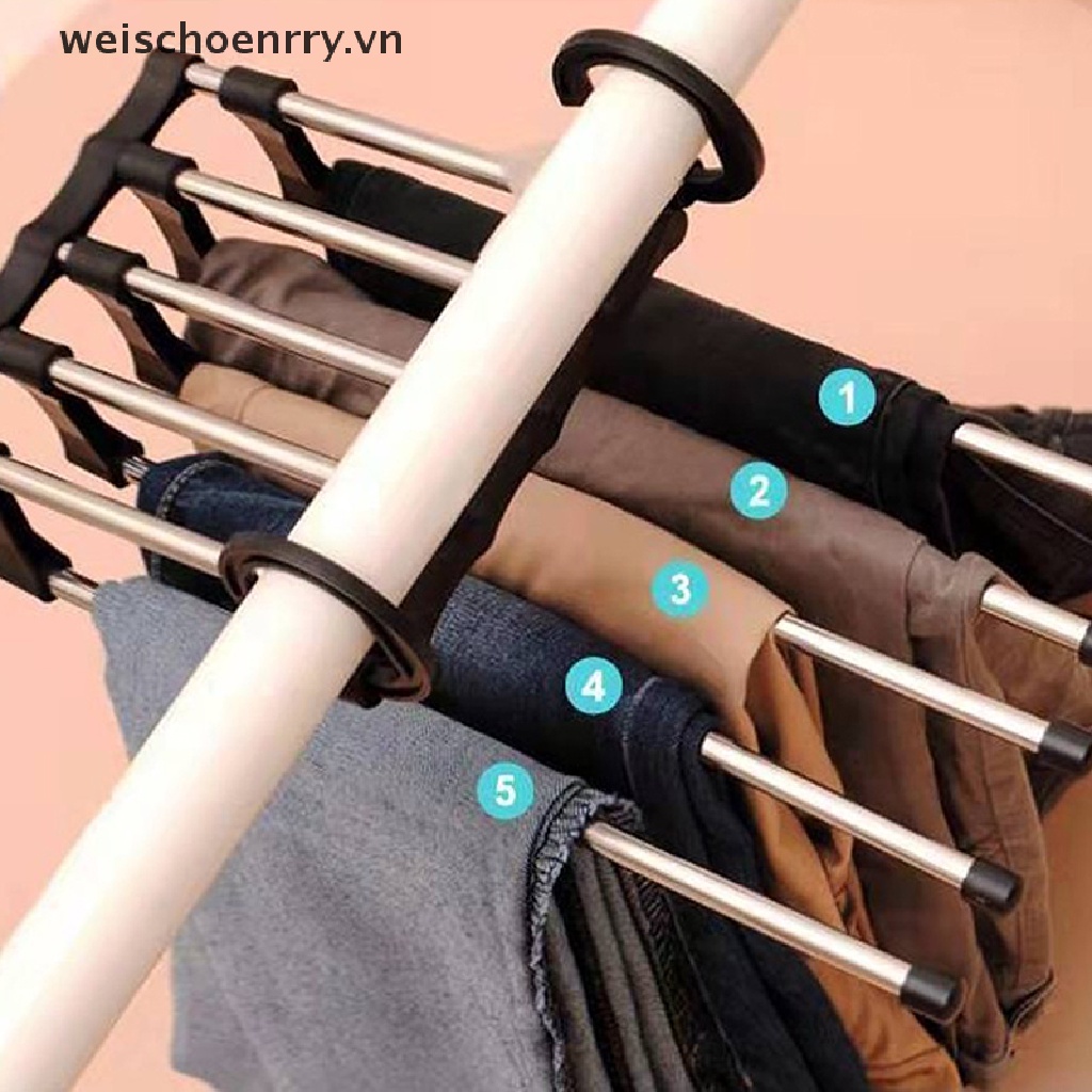 Móc Inox Treo Quần Áo 5 Trong 1 Đa Năng Tiện Dụng