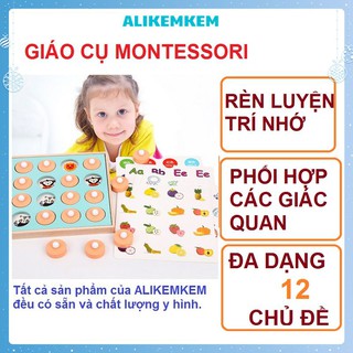 Đồ Chơi Montessori [BẢN ĐẸP] Bảng Núm Gỗ Luyện Trí Nhớ