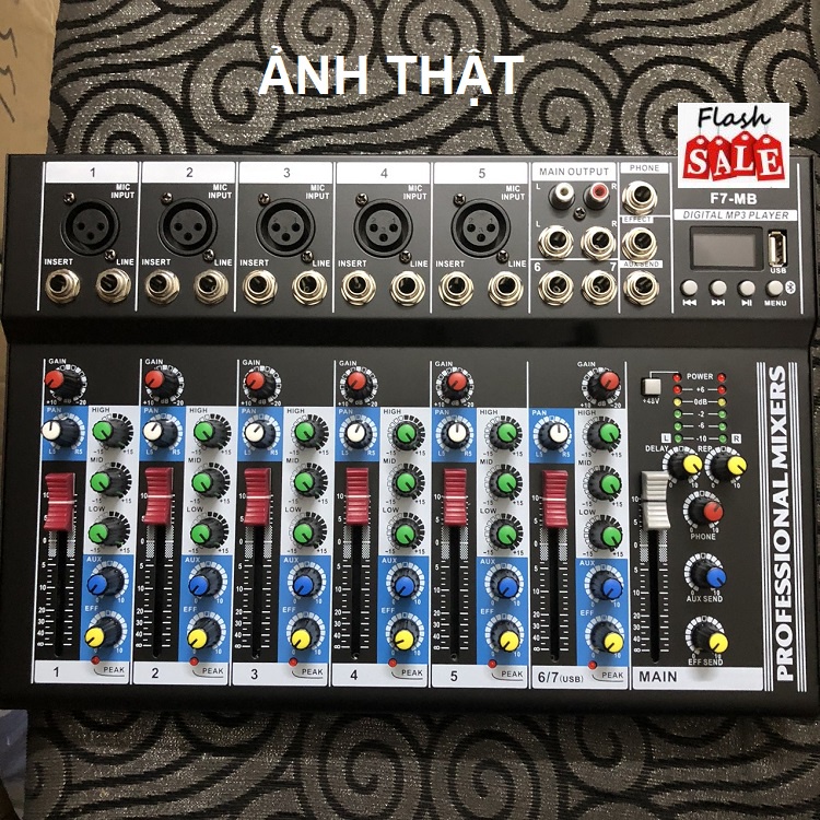 Mixer F7- MB Bluetooth, Tặng Jack 6 Ly ra 3.5 - Chuyên Hát Karaoke Livestream - Mới Có Trên Thị Trường