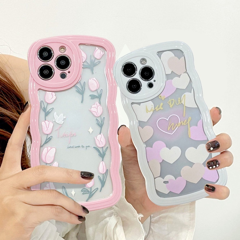 Ốp Điện Thoại Mềm Trong Suốt In Hình Hoa Cho iPhone 11 12 13 Pro MAX X XR XS MAX 12Pro