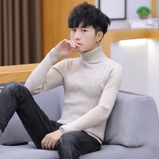 Áo Sweater Cổ Lọ Dày Dặn Ấm Áp Theo Phong Cách Hàn Quốc Dành Cho Nam