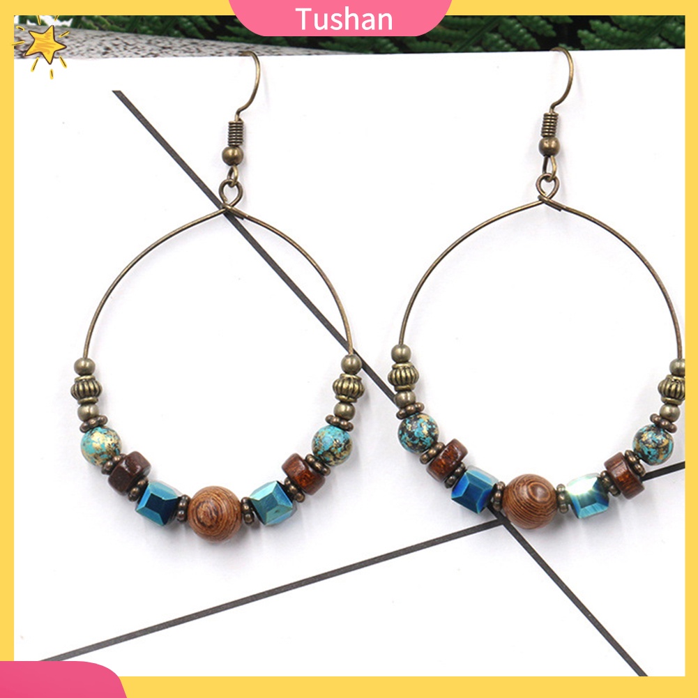 Hoa tai dáng tròn phong cách Bohemian thời trang cho nữ