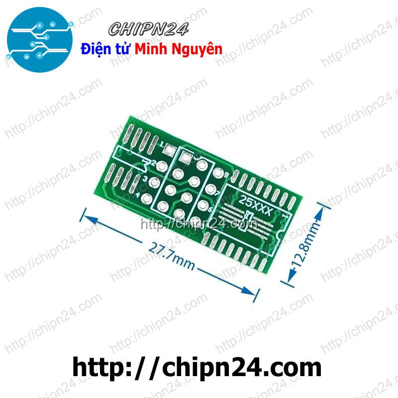 [2 CÁI] (KG1) Đế chuyển Adapter SOP8 SOP16 to DIP8, dùng cho chip họ 25xx 16 chân dán (PCB chuyển, Mạch chuyển)