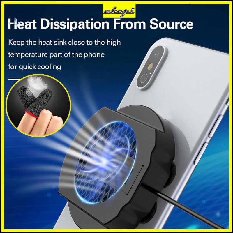 Combo Quạt tản nhiệt điện thoại và bao tay chống mồ hôi - Chống nóng mùa hè cho gamer